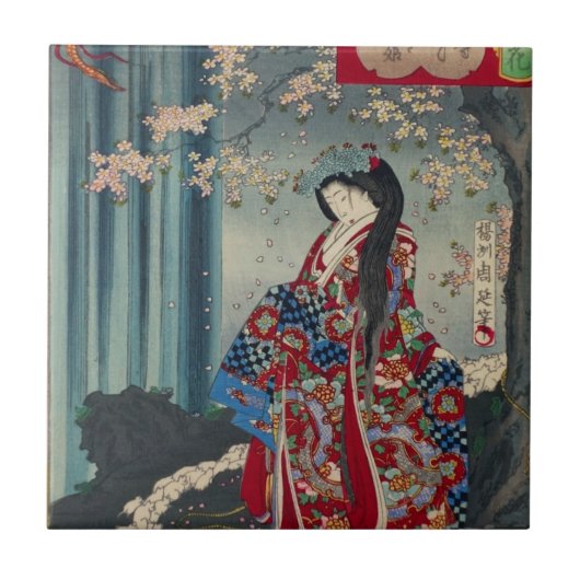 Japanse Geisha Lady Japan Art Cool Classic Tegeltje (Voorkant)