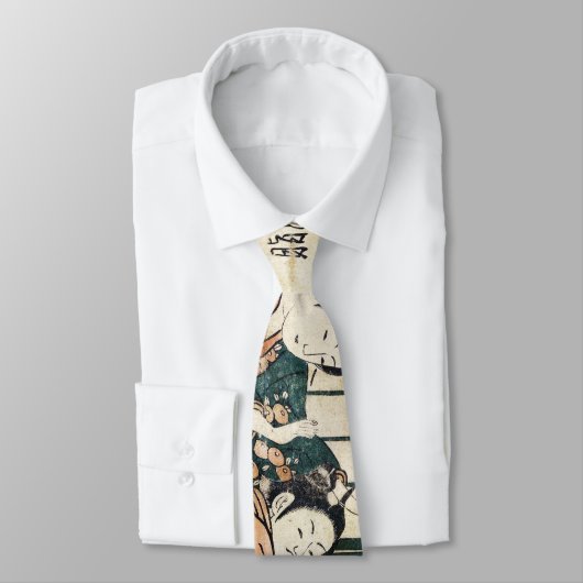 Japanse geisha maiko en kind ukiyo-e  kunst stropdas (Gebonden)