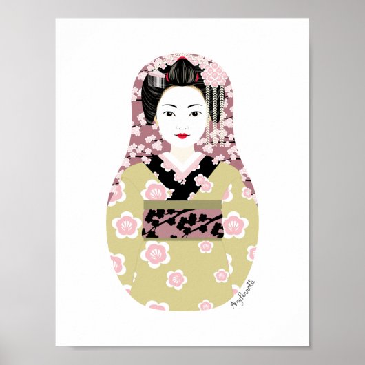 Japanse Geisha Matroesjka Poster (Voorkant)