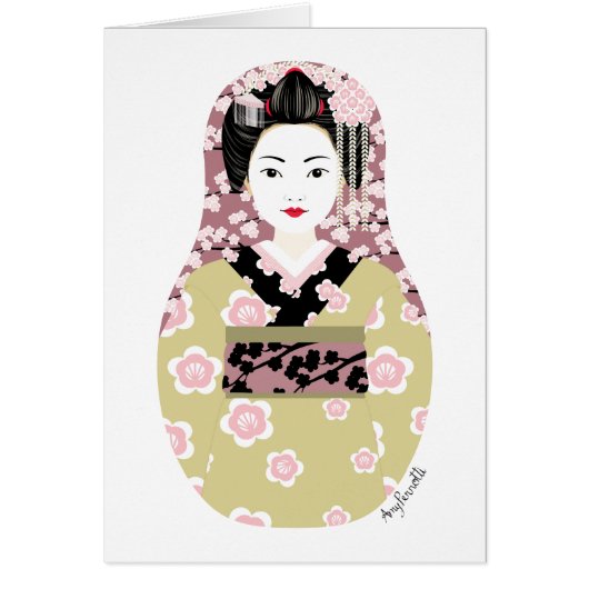 Japanse Geisha Matryoshka Kaart (Voorkant)