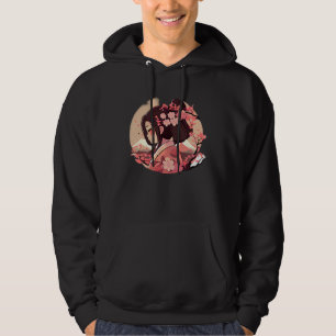 Japanse Geisha meisje kersenbloesem bloemen sneeuw Hoodie