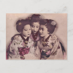 Japanse geisha meisjes, 1900 briefkaart