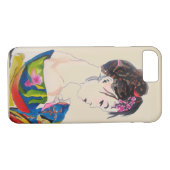 Japanse Geisha met blauwe kimono Case-Mate iPhone Case (Achterkant (Horizontaal))