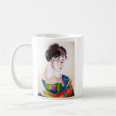 Japanse Geisha met blauwe kimono Koffiemok (Links)