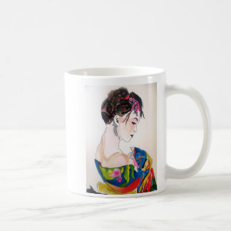 Japanse Geisha met blauwe kimono Koffiemok