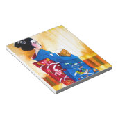 Japanse Geisha met blauwe kimono Notitieblok (Schuin)