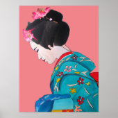 Japanse Geisha met Cherry Blossom fijne kunst Poster (Voorkant)