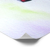 Japanse Geisha met kimono en paarse paraplu Poster (Hoek)