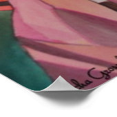 Japanse Geisha met rode paraplu originele kunst Poster (Hoek)