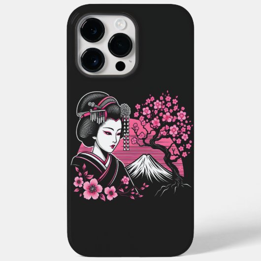 Japanse Geisha Mount Fuji Japanse Kersenbloesem Case-Mate iPhone Case (Achterkant)