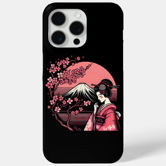 Japanse Geisha Mount Fuji Kersenbloesem Bomen Case-Mate iPhone Case (Achterkant)