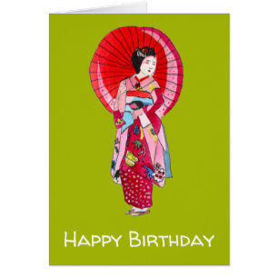 Japanse Geisha rode kimono schattige kunst