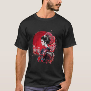 Japanse Geisha Sakura Cherry Blossom Kimono Japan T-shirt