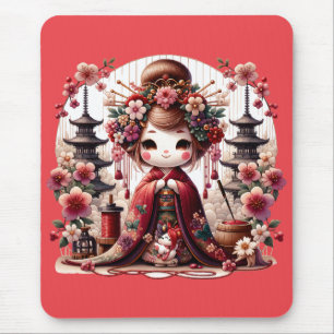 Japanse Geisha Schattige Scene Muismat