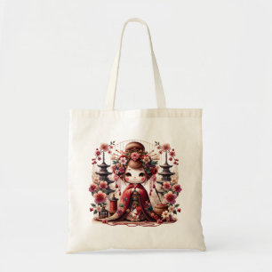 Japanse Geisha Schattige Scene Tote Bag