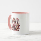 Japanse Geisha Schattigee scene Mok (Voorkant links)