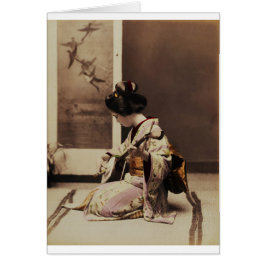 Japanse geisha speelt de shamisen