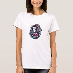 Japanse Geisha Tattoo Shirt for Women - Elegant A