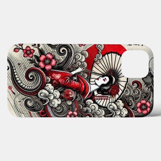 Japanse Geisha Telefoonhoes - Elegant Art Design Case-Mate iPhone Case (Achterkant (horizontaal))