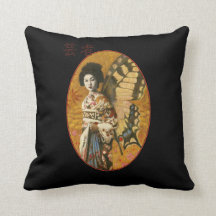 Japanse Geisha Throw Cushion