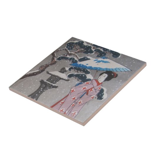 Japanse Geisha Tile Tegeltje (Zijkant)