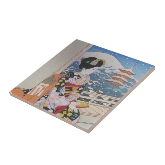 Japanse Geisha Tile Tegeltje (Zijkant)