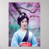 Japanse Geisha Tree AI Creëer fotostijl Poster (Voorkant)