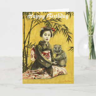 Japanse Geisha Verjaardag Kaart