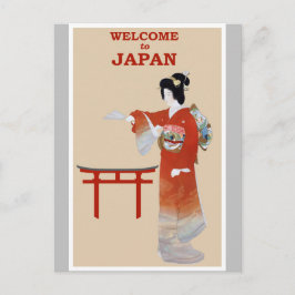 Japanse Geisha Vintage Travel Poster Briefkaart