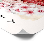 Japanse Geisha-Waterverf met Kimono en Sakura Poster (Hoek)