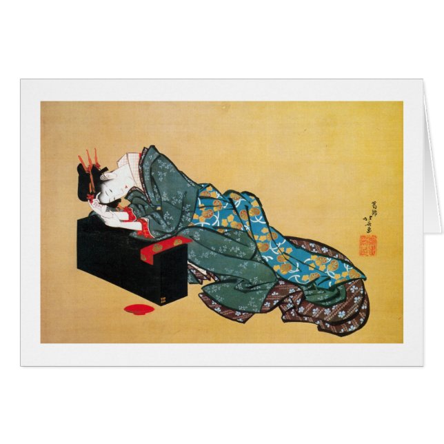Japanse Geisha Woman, Hokusai, Ukiyo-e (Voorkant Horizontaal)