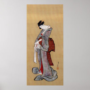 Japanse Geisha Woman, Hokusai, Ukiyo-e Poster