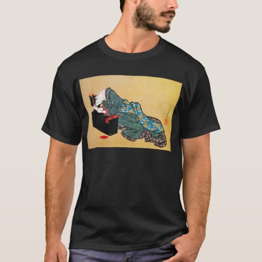 Japanse Geisha Woman, Hokusai, Ukiyo-e T-shirt (Voorkant)