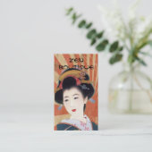  japanse geisha Zen boutique visitekaartje (Staand voorkant)