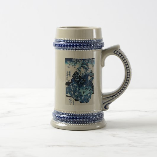 Japanse Geisya Woman, Kuniyoshi, Ukiyo-e Bierpul (Rechts)