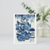 Japanse Geisya Woman, Kuniyoshi, Ukiyo-e Briefkaart (Staand voorkant)