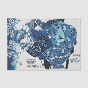 Japanse Geisya Woman, Kuniyoshi, Ukiyo-e Tissuepapier