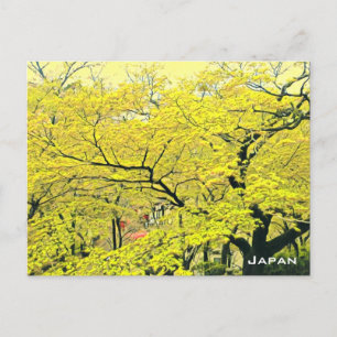 Japanse gele gingko-reisdruk briefkaart