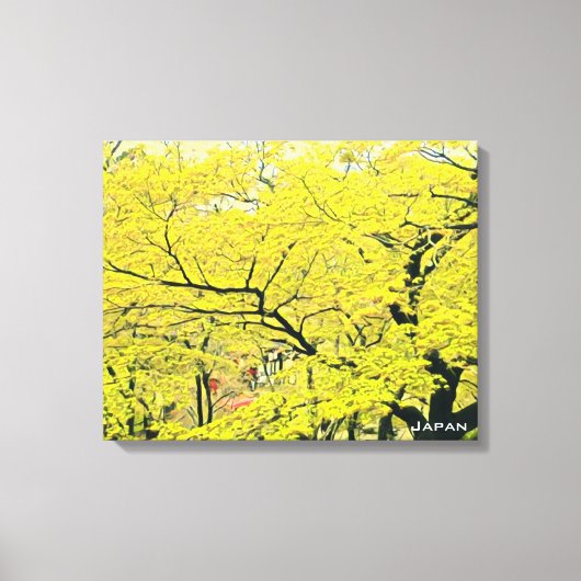 Japanse gele gingko-reisdruk canvas afdruk (Voorkant)