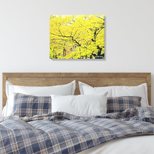 Japanse gele gingko-reisdruk canvas afdruk (Insitu (Slaapkamer))
