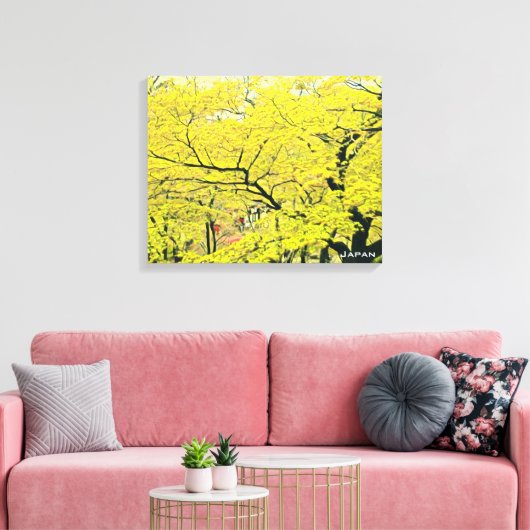 Japanse gele gingko-reisdruk canvas afdruk (Insitu (Woonkamer))