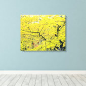 Japanse gele gingko-reisdruk canvas afdruk (Insitu (Houten vloer))