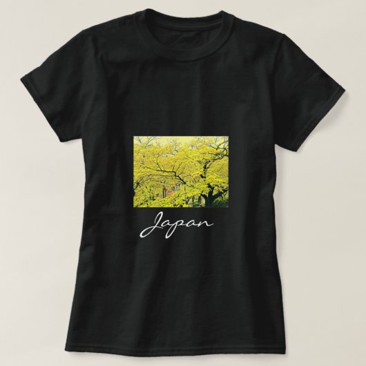 Japanse gele gingko-reisdruk t-shirt (Design voorkant)