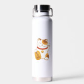 Japanse Geluks Kat, Maneki Neko Waterfles (Achterkant)