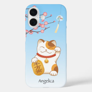 Japanse Gelukskat, Calico Maneki Neko iPhone 16 Hoesje