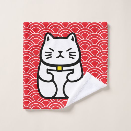 Japanse gelukskat of Maneki-Neko Bad Handdoek (Wasdoekje)