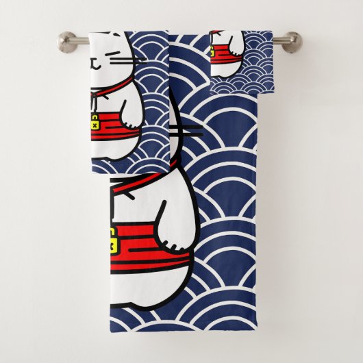 Japanse gelukskat of Maneki-Neko Bad Handdoek (Insitu)