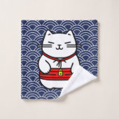 Japanse gelukskat of Maneki-Neko Bad Handdoek (Wasdoekje)