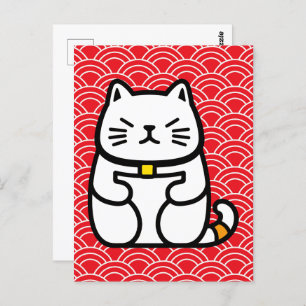 Japanse gelukskat of Maneki-Neko Briefkaart