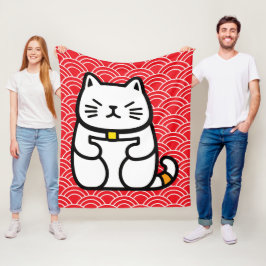 Japanse gelukskat of Maneki-Neko Fleece Deken
